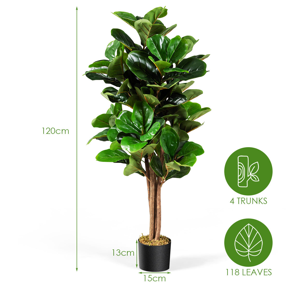 Coast 120 cm Künstlicher Feigenbaum Art Pflanzendekoration mit Blumentopf