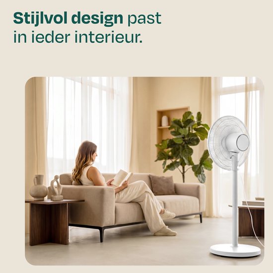 VONROC Bodenventilator – 3 Geschwindigkeitsstufen – inkl. Fernbedienung – Timer – in 3 Höhen verstellbar – weiß