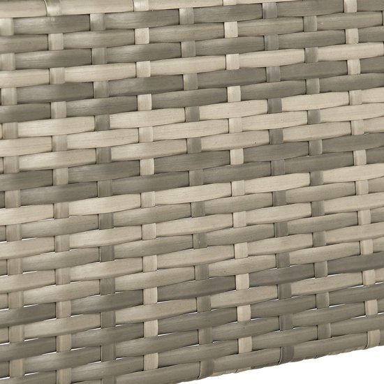 Juskys Polyrotan Gartentisch / Beistelltisch / Balkontisch Yoro - Rund - 60 cm - Grau - Inkl. Glasplatte