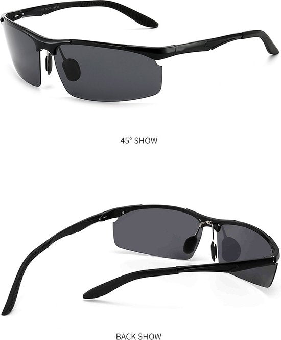 GarpexÂ® Radsportbrille - Sportbrille - Polaroid Sonnenbrille - Rennrad - Mountainbike - Motorrad - Schwarz