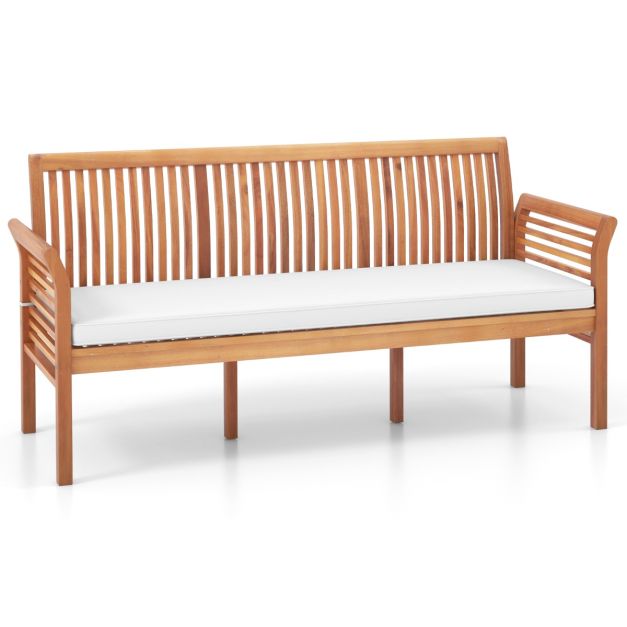 Coast 3-Sitzer-Gartenbank aus Akazienholz mit Kissen – 159 x 59 x 77 cm – Naturfarben