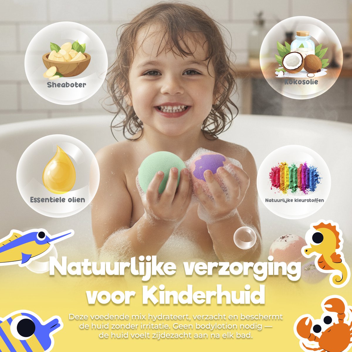 Kidzkraze Sprudelkugeln, 6 Stück – Badebomben für Kinder