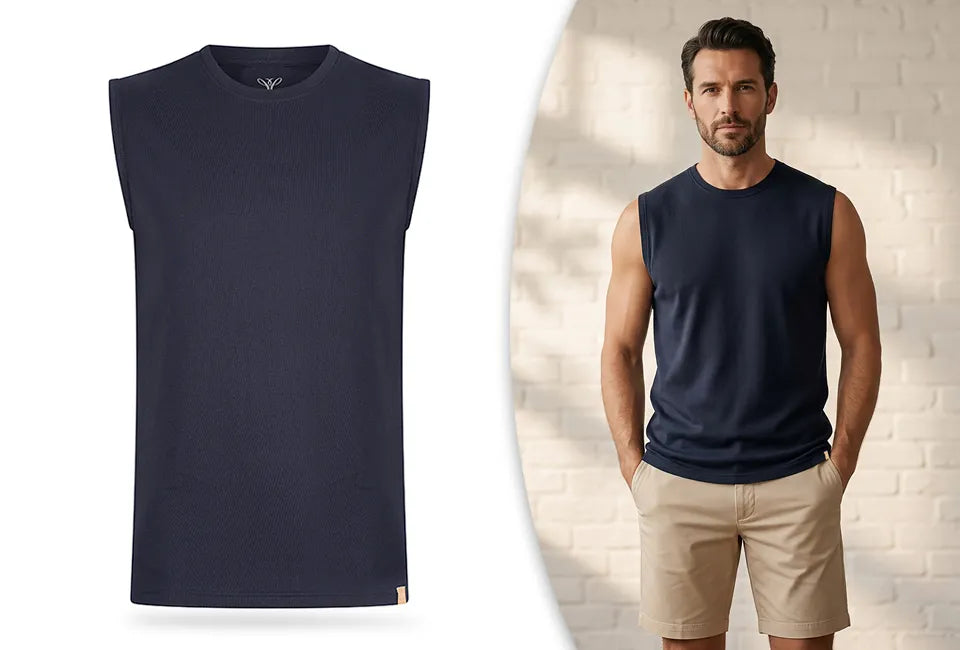 Outspot Duopack Ärmellose T-Shirts – Schwarz – Größe S