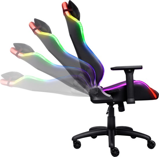 Trust Ruya RGB Gaming-Stuhl - Mit RGB-Beleuchtung - Verstellbar - Ergonomisch - Schwarz