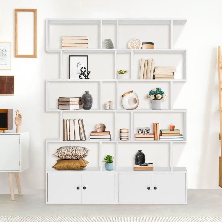 Coast Bücherregal - mit 6 Ebenen - Schrank mit Türen -