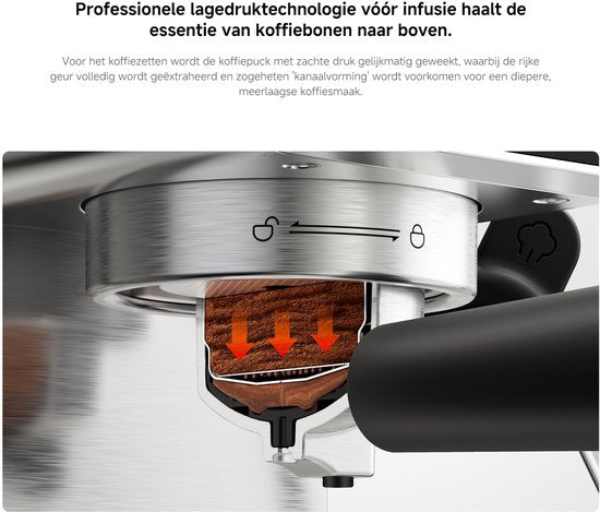 Xiaomi Halbautomatische Espressomaschine | Espressomaschine | 20 bar Pumpendruck | 1350 W | 0,9 l Wassertank | Milchaufschäumer aus Edelstahl | 1 und 2 Tassen | Kompakt