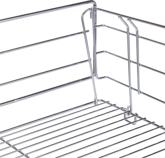 Schubladenauszug Maxi, Aufbewahrungsstuhl mit Schienensystem für zusätzlichen Stauraum, Aufbewahrung und Organisation im gesamten Haushalt, 50 x 23 x 50 cm, verchromter Stahl, silber glänzend