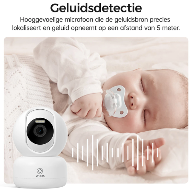Woox Smart PTZ-Kamera 2K HD – Weiß – 360° mit KI-Erkennung und Nachtsicht