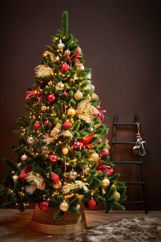 House of Seasons Weihnachtsbaumschürze - H26 x Ø58 cm - Seegras - Gold
