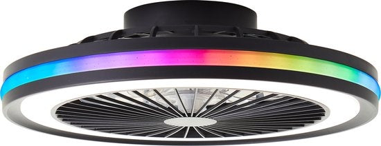 Brilliant - Palmero Deckenventilator - LED 40W - 3000K-6500K - Dimmbar - Schwarz