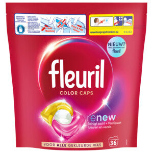 Fleuril Renew Color Caps 36 Waschgänge – Waschkapseln für farbige Kleidung – Farbauffrischung & langanhaltender Farbschutz