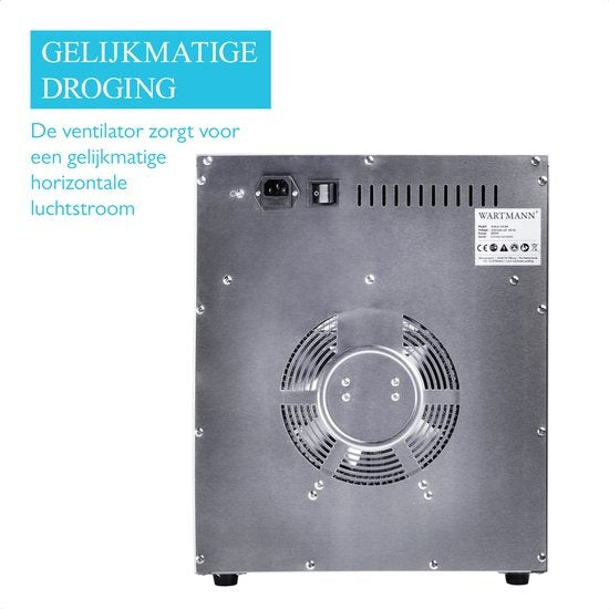 Wartmann 2110 DH Lebensmitteltrockner, Trockenschrank, Dehydrator, Edelstahl, 10-lagig.