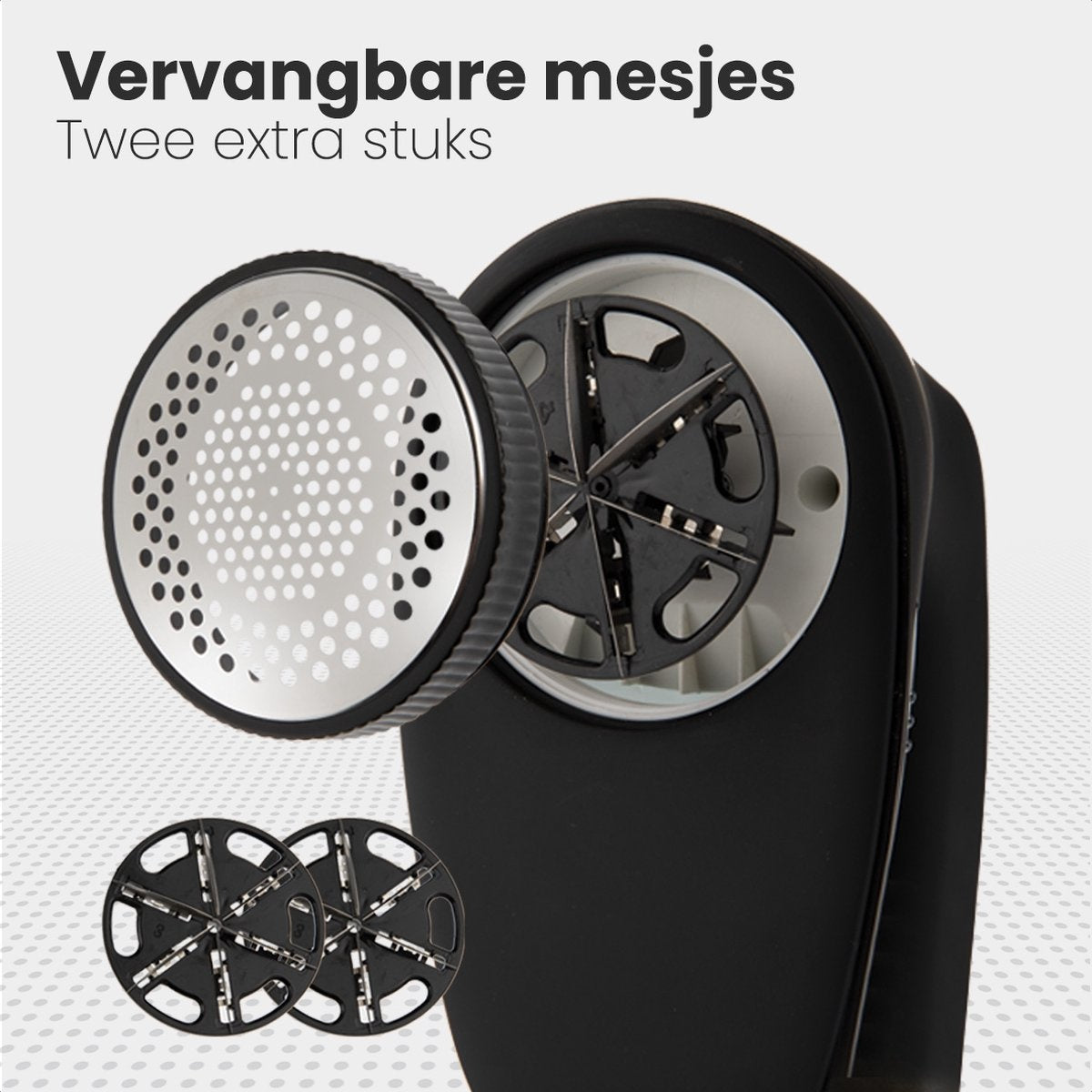 Auronic Elektrischer Fusselentferner - Kabellos - 2 Extra-Aufsätze - Schwarz