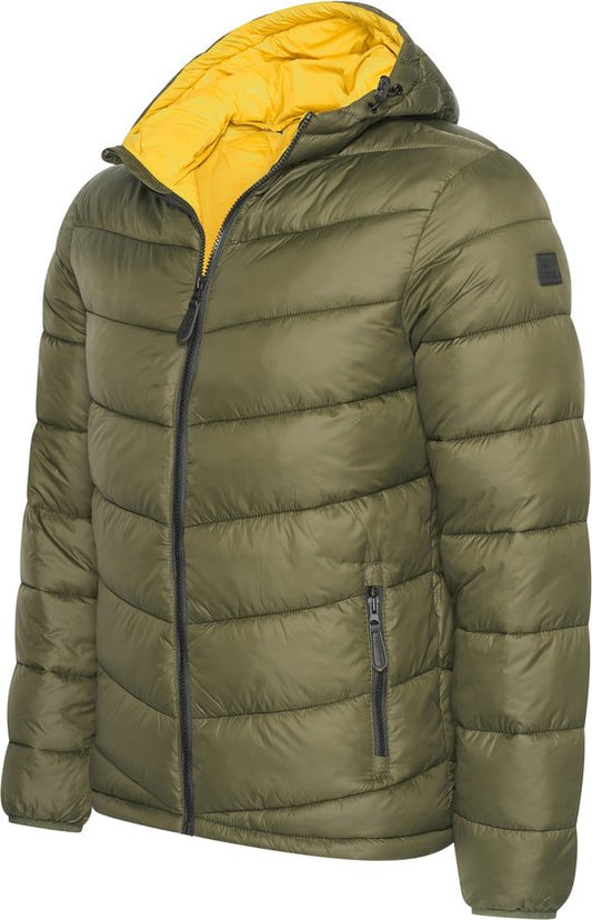 Cappuccino Italia - Herren Jacke Winter Kapuzen Winterjacke Army - Grün - Größe L