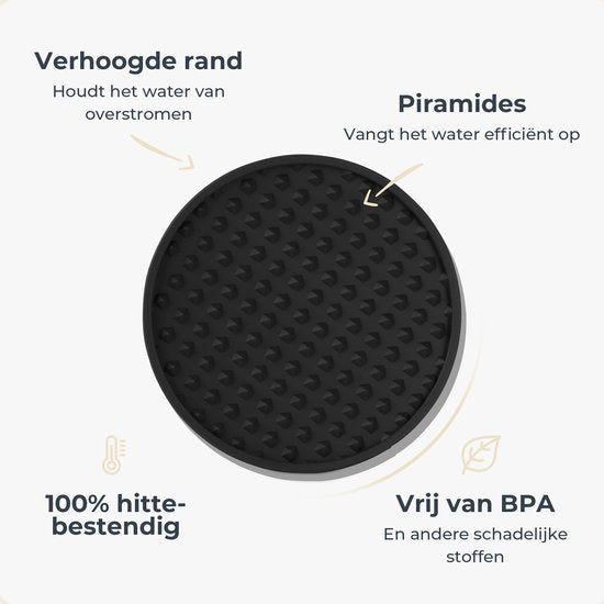 Castagnola Silikon-Untersetzer - Untersetzer für Gläser - Design-Untersetzer mit Halter - Untersetzer-Set - Anti-Rutsch - 14er-Set - Schwarz