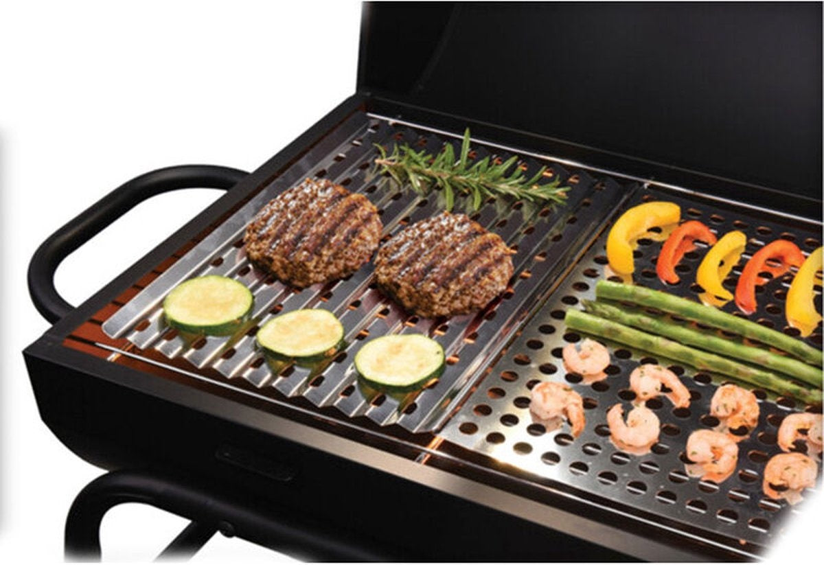 BBQ Barbecue Edelstahl Grillplatten - 2 Stück