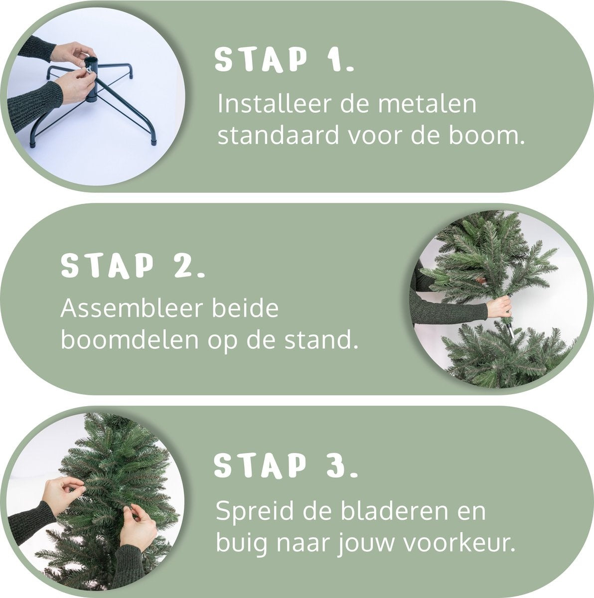 PristinePine Künstlicher Weihnachtsbaum 210 cm - Metallfuß - Grün