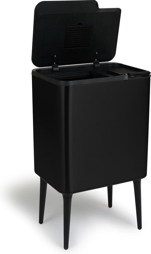 Umuzi Cleaning Push bin Mülleimer - 36 Liter - Mattschwarz - 48 x 38 x 54,5 cm