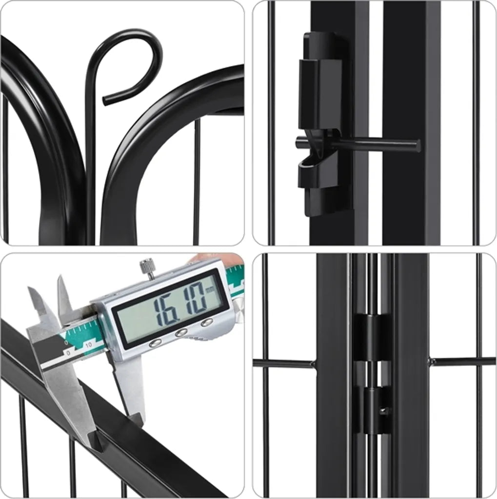 Yaheetech Welpenzaun, 6 Elemente mit Tür – Schwarz – 164 x 83 x 80 cm