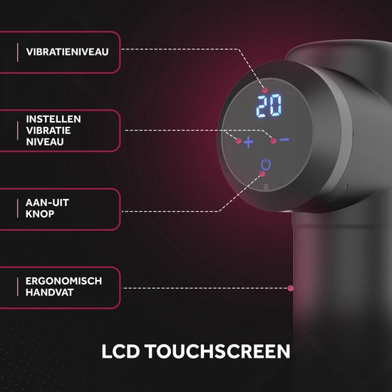 Northwall - Massage Gun - mit Koffer - 6 Aufsätze - leistungsstark & kabellos - Schwarz