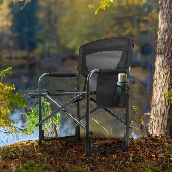 TRVLMORE Campingstuhl - Zusammenklappbar - Leichtgewicht - 120 kg Belastbarkeit - Schwarz