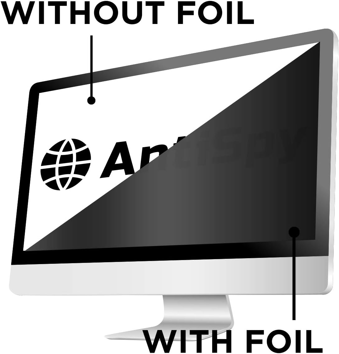 antiSpy 24.0" (16:10) grau - Blickschutzfilter und Displayschutzfolie für i-Mac, Dell, Lenovo, Samsung