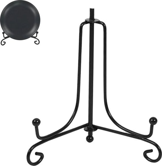 Tellerständer - Schwarz - Teller bis zu 27cm hoch - Elegantes Design - Tellerständer - Tellerständer - Tellerhalter - Für Zierteller - Telleraufhänger