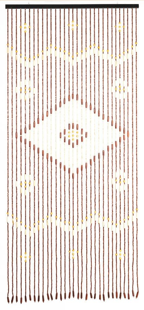 Maximex Perlenvorhang „Rhombus“, mehrfarbig – 90 x 200 cm – Bambus und Ahornholz