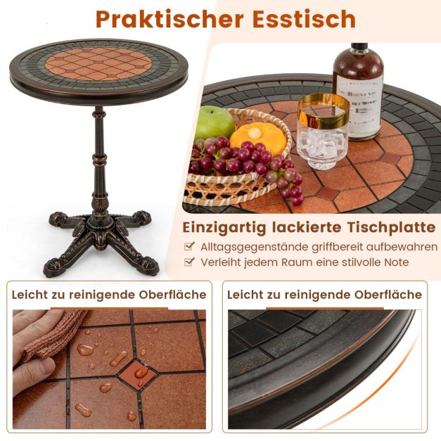 Coast Runder Bistrotisch - Aluminiumguss Gartentisch Ø60,5 x 73 cm - Bronze