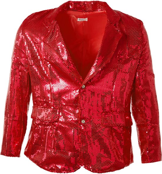dressforfun – Paillettenjacke für Herren, rot, Größe L – Kostüme, Halloween, Verkleidung, Partykleidung, Karnevalskleidung, Karneval, Festkleidung, Partykleidung – 303948