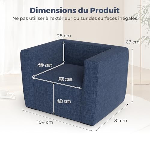 Coast Aufblasbarer Sessel – Abnehmbarer Bezug – Blau – 81 x 104 x 67 cm