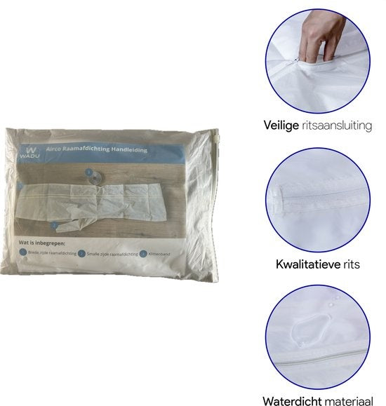 Klimaanlagen-Fensterabdichtung inklusive niederländischer Anleitung - Gegen Insekten - Transparent - 400cm