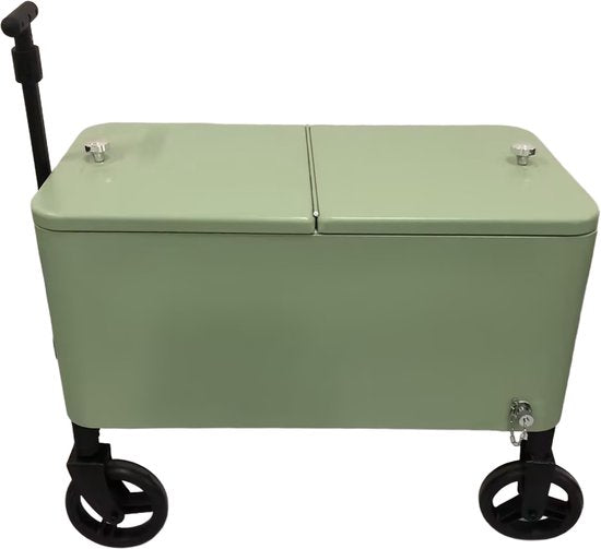 AXI Cooler Go Handwagen in Grün – Handwagen – Kühlbox mit Rädern – 76 l Fassungsvermögen – Kühlbox mit Ablasshahn