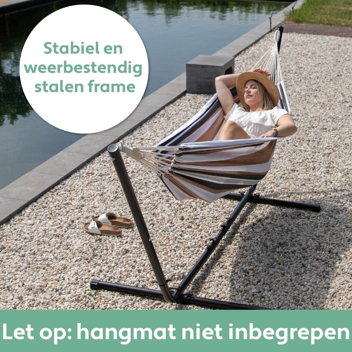 Vita5 Hängemattenständer - 1 und 2 Personen - Verstellbar - Wetterfest - bis 205 kg - Inkl. Tragetasche - ohne Hängematte
