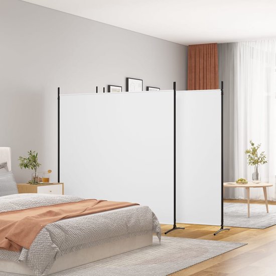 vidaXL – Raumteiler – mit – 4 – Paneelen – 698 x 180 – cm – Stoff – weiß