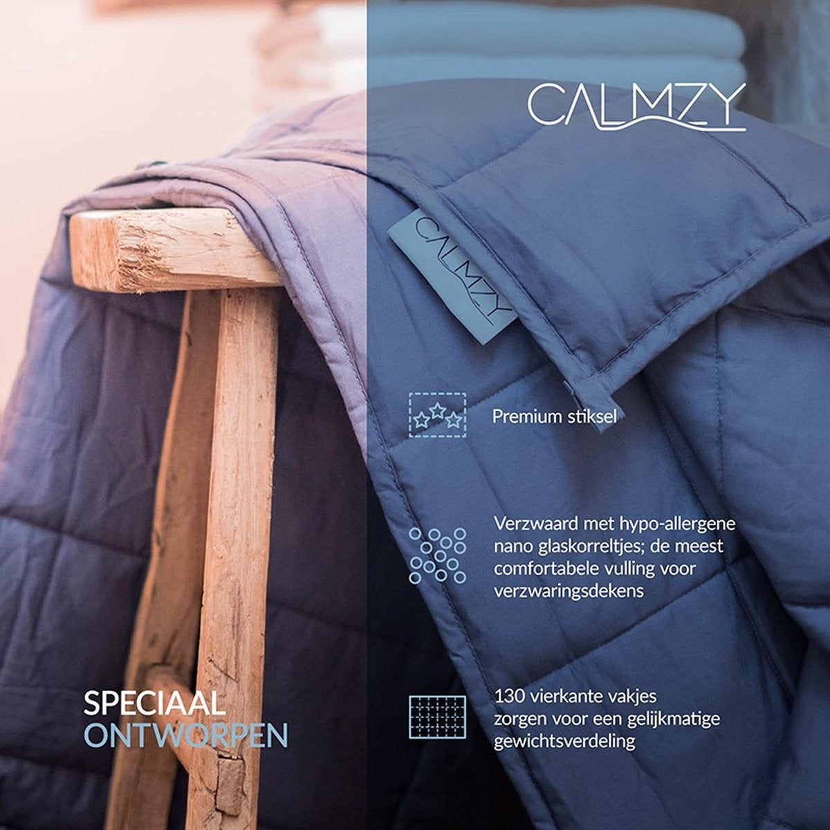 Calmzy Verdunkelungsteppich Bundle 7 kg - - Verdunkelungsteppich & Verdunkelungsteppichbezug - 150 x 200 cm - Holzkohle