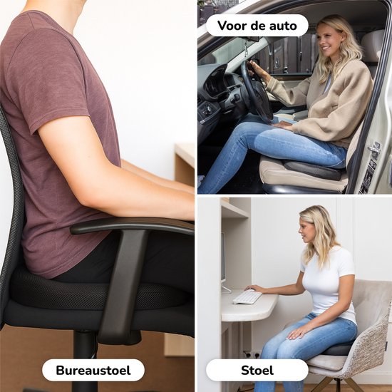 Sitzkissen Orthopädisch - Donut Kissen - Bounce - Ergonomisch - Memory Schaum - Für Auto, Bürostuhl & Sofa - Alyze