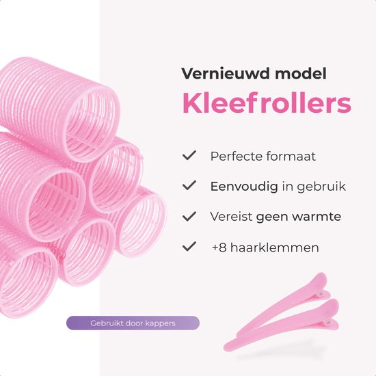 Lockenwickler - 12er Pack - Inkl. 8 Clips - Kleberoller - Selbstklebend - Hitzefreie Locken - Haare - Lockenwickler - Lockenwickler - Locken ohne Hitze - Groß