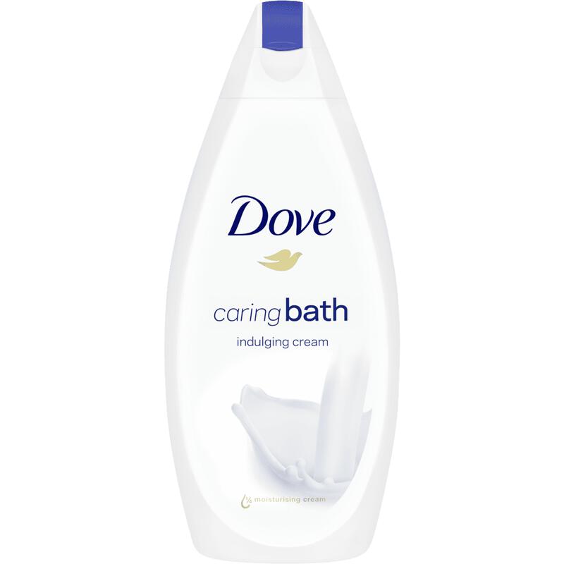 Dove Caring Bath Indulging Cream Badecreme – 450 ml – Feuchtigkeitsspendender Badeschaum mit ¼ Pflegecreme – Für eine weiche und geschmeidige Haut