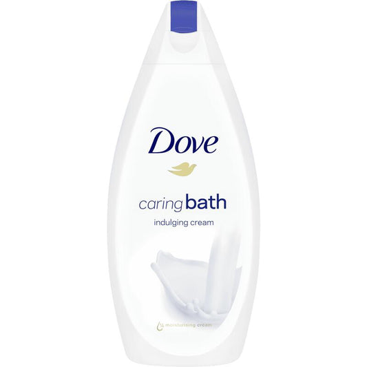 Dove Caring Bath Indulging Cream Badecreme – 450 ml – Feuchtigkeitsspendender Badeschaum mit ¼ Pflegecreme – Für eine weiche und geschmeidige Haut