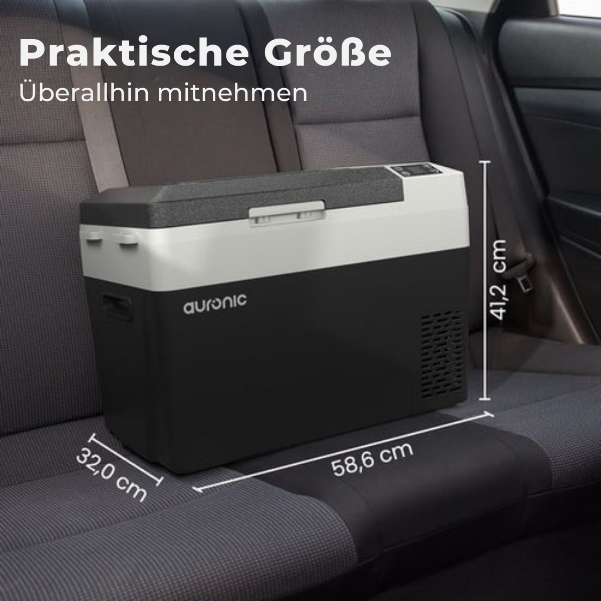 Auronic Electric Cool Box - Frigobox - Kompressor - 12V 230 Volt - Auto - 30L - Schwarz/Grau
