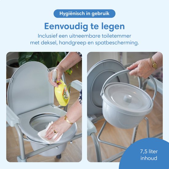 Safe Age® Toilettenstuhl 3-in-1 - faltbar & höhenverstellbar - Toilettenerhöhung & Poststuhl mit Eimer - bis 160 kg - für Senioren & Rekonvaleszenten - po Stuhl - Toilettenstuhl
