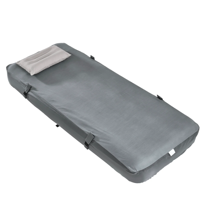 SoBuy Aufblasbare Campingmatratze – Grau – 191 x 76 x 22 cm – für eine Person, mit Kissen und Pumpe