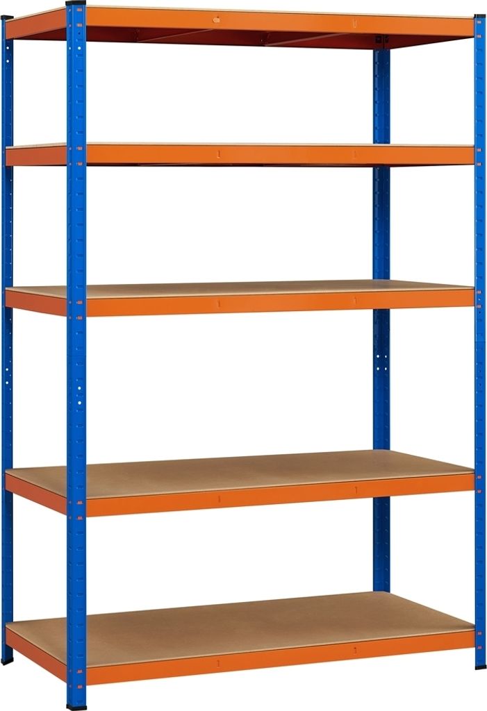 Yaheetech Schwerlast-Regal – 5 Einlegeböden – Bis zu 875 kg – Blau/Orange – 120 x 60 x 180 cm