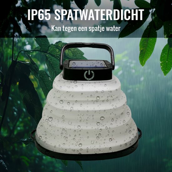 Tech Essentials Solar LED Laterne - faltbar - schwarz - Zeltlampe - Led Lampe wiederaufladbar - Camping - Notfall - Sturm - Hängelampe - Solarenergie