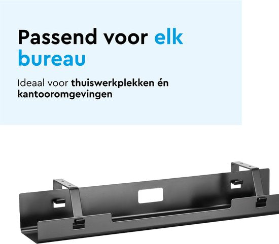 BRASQ Universelle Kabelrinne Schwarz für den Untertisch - Inklusive Cable Organizer - Kabelmanagement