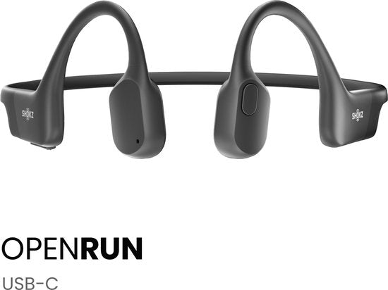 Shokz OpenRun USB-C Open-Ear-Sportkopfhörer – Knochenleitung – Kabellos – IP67 – Schwarz