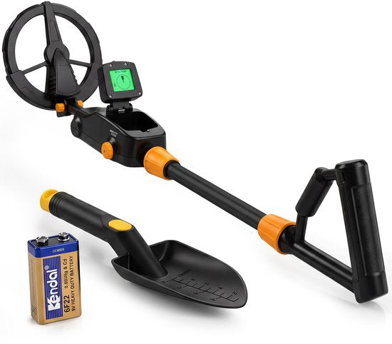 Infinity Goods Metalldetektor Junior – Für Kinder – Wasserdicht & leicht – Verstellbar – LCD-Display – Inkl. Batterien und Schaufel