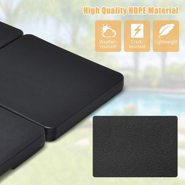 Coast Fließen befüllbar - Für Sonnenschirmfuß - 12.9L - 4 Stück - 101.6 x 6.35 x 44.45 cm - Schwarz