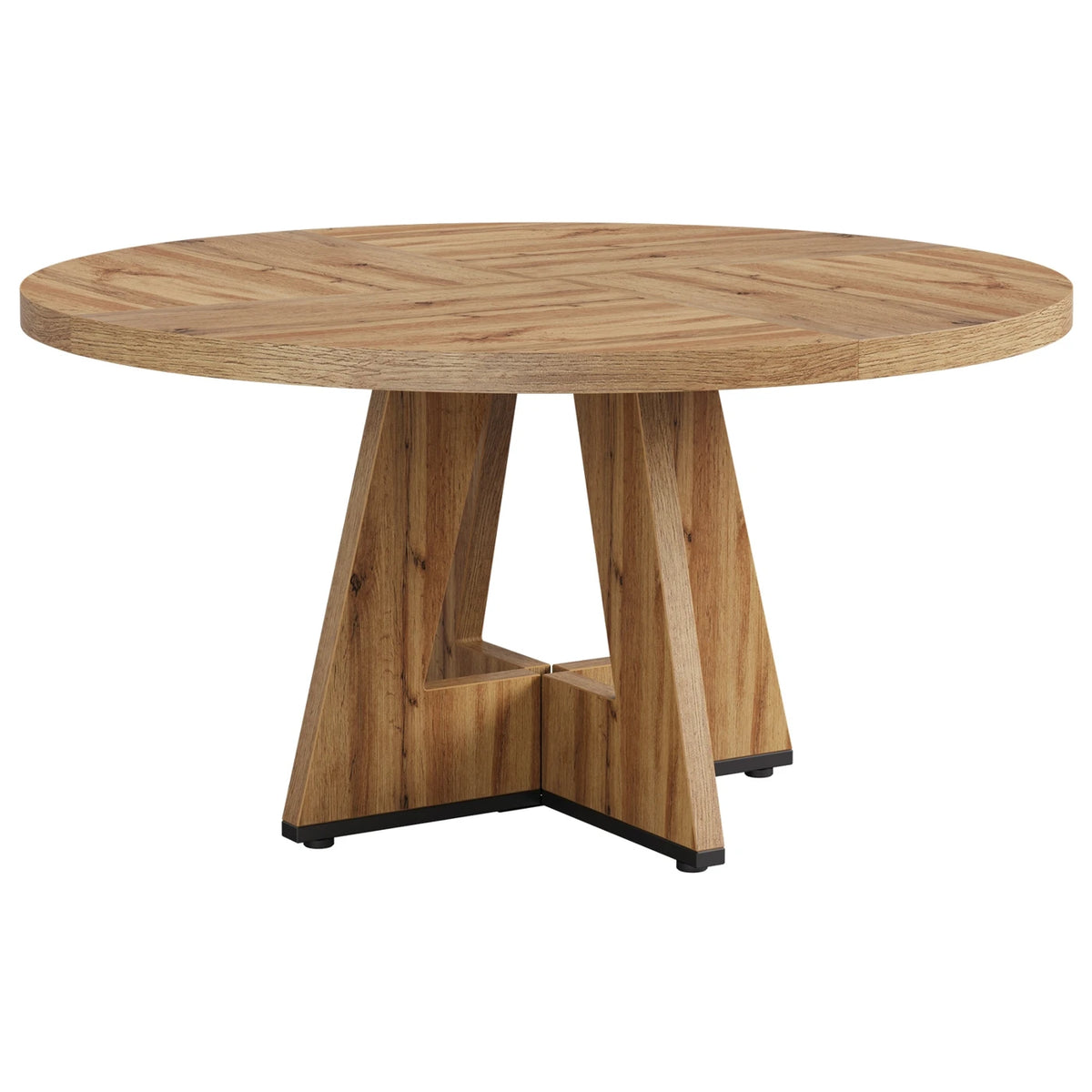 Lantine Runder Esstisch 120 cm – Landhaus-Küchentisch für 4 Personen – Stabiles Metallgestell – Rustikale Optik